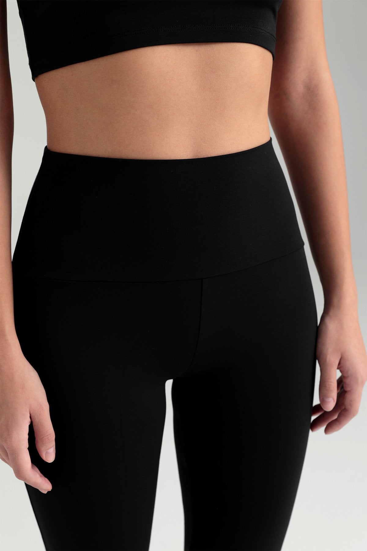 Comfort Yüksek Bel Ispanyol Paça Tayt Siyah