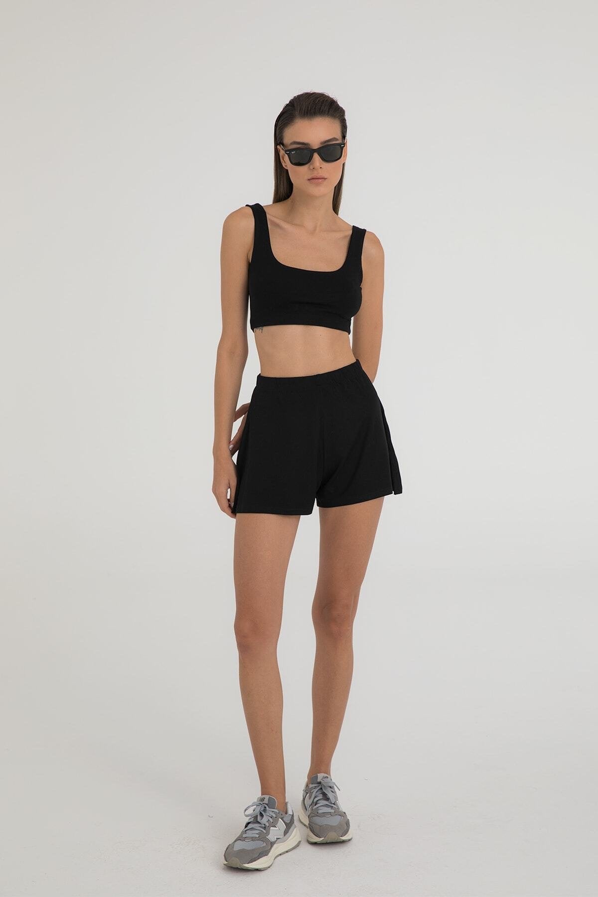 Ultra Soft Lastikli Şort Siyah