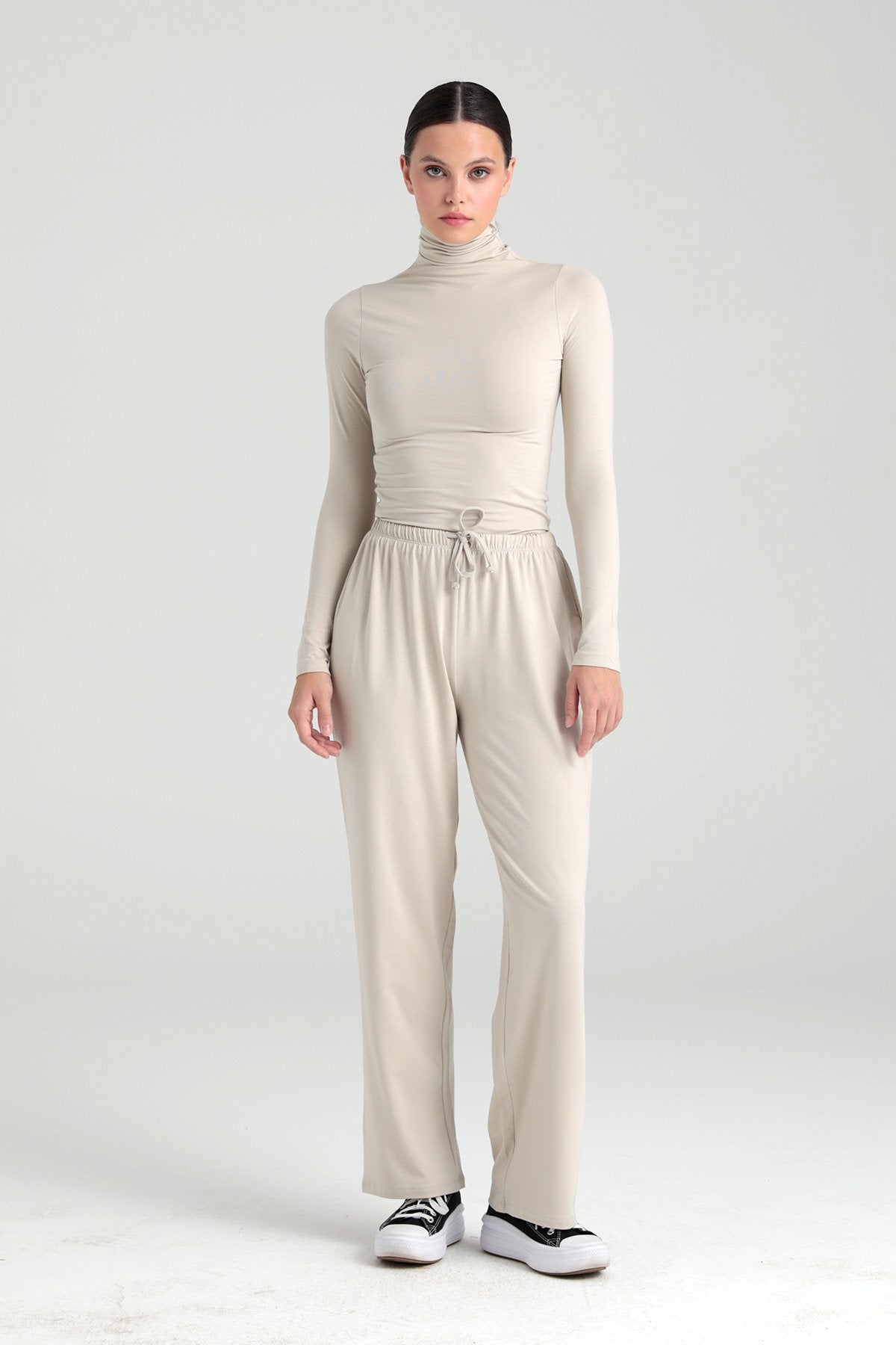 Ultra Soft Bağcıklı Pantolon Bej