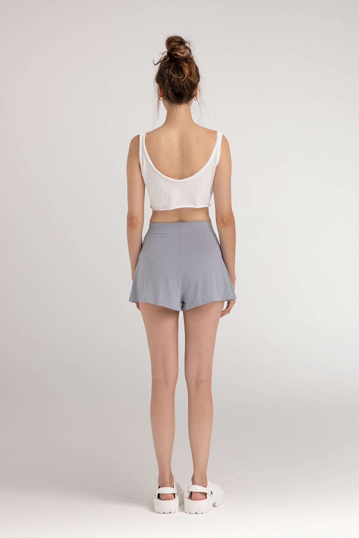 Ultra Soft Lastikli Şort Gri