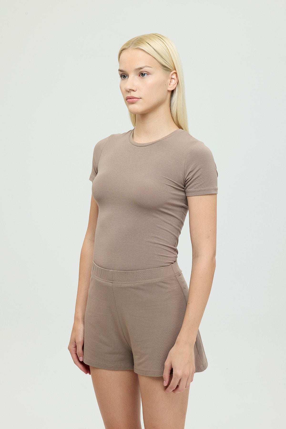 Ultra Soft Lastikli Şort Vizon