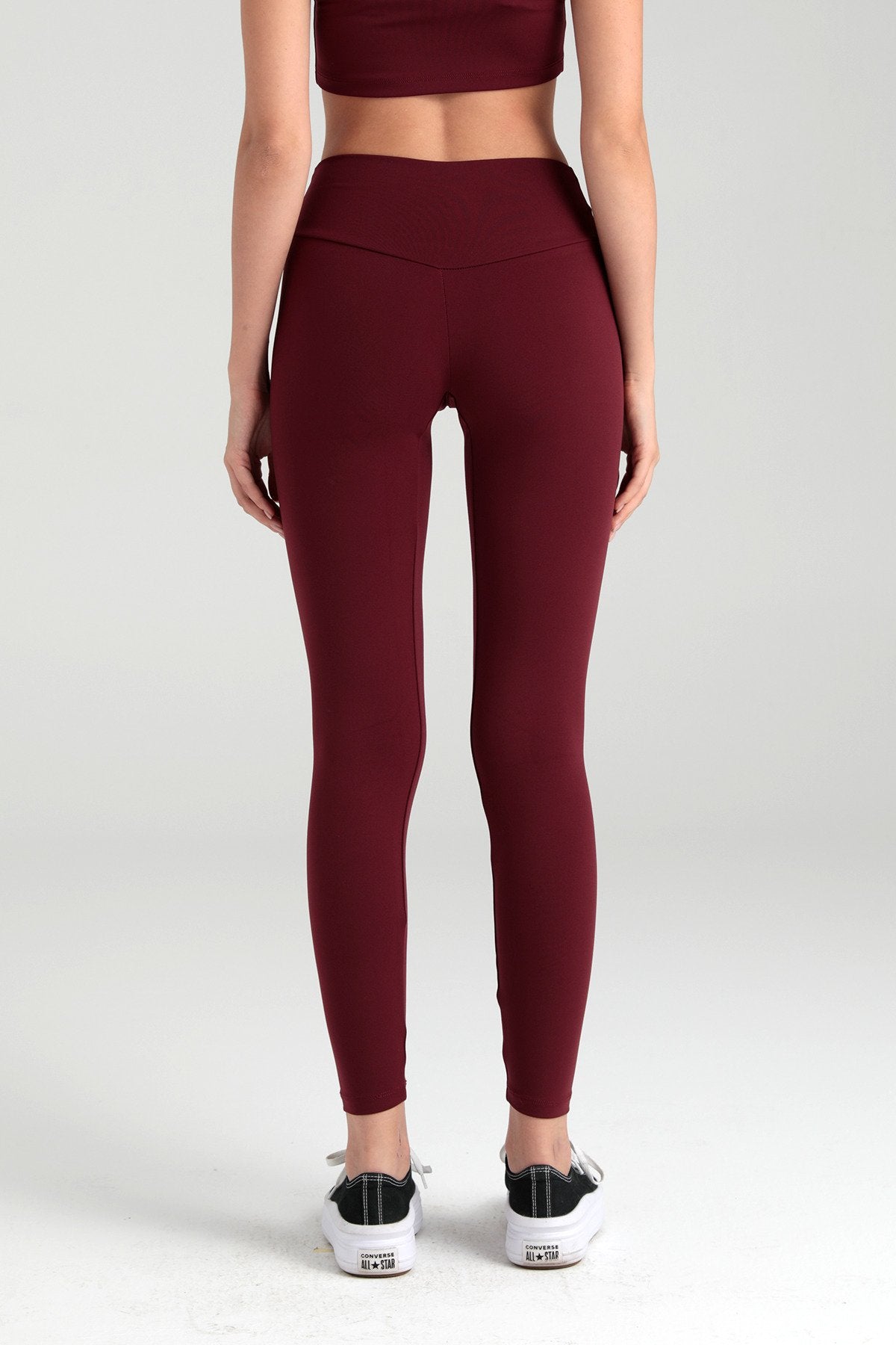 Comfort Yüksek Bel Tayt Bordo