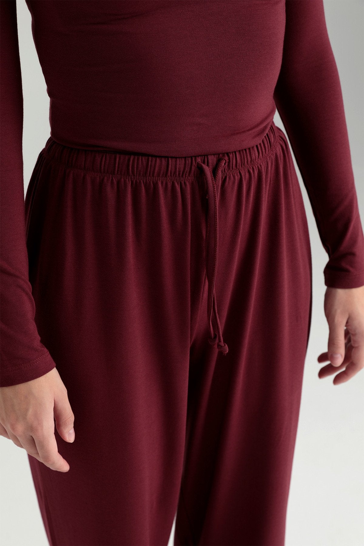 Ultra Soft Bağcıklı Pantolon Bordo