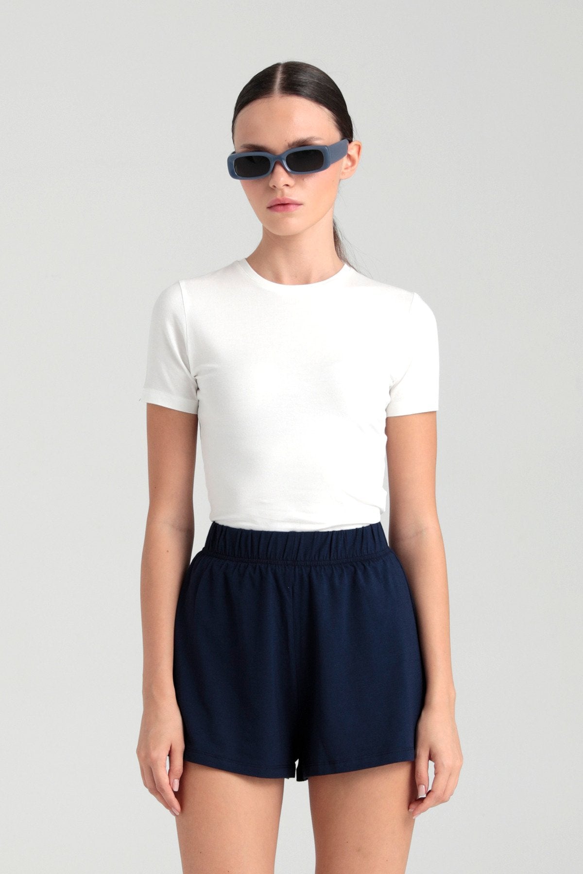 Ultra Soft Yuvarlak Yaka Kısa Kol Bluz Ekru