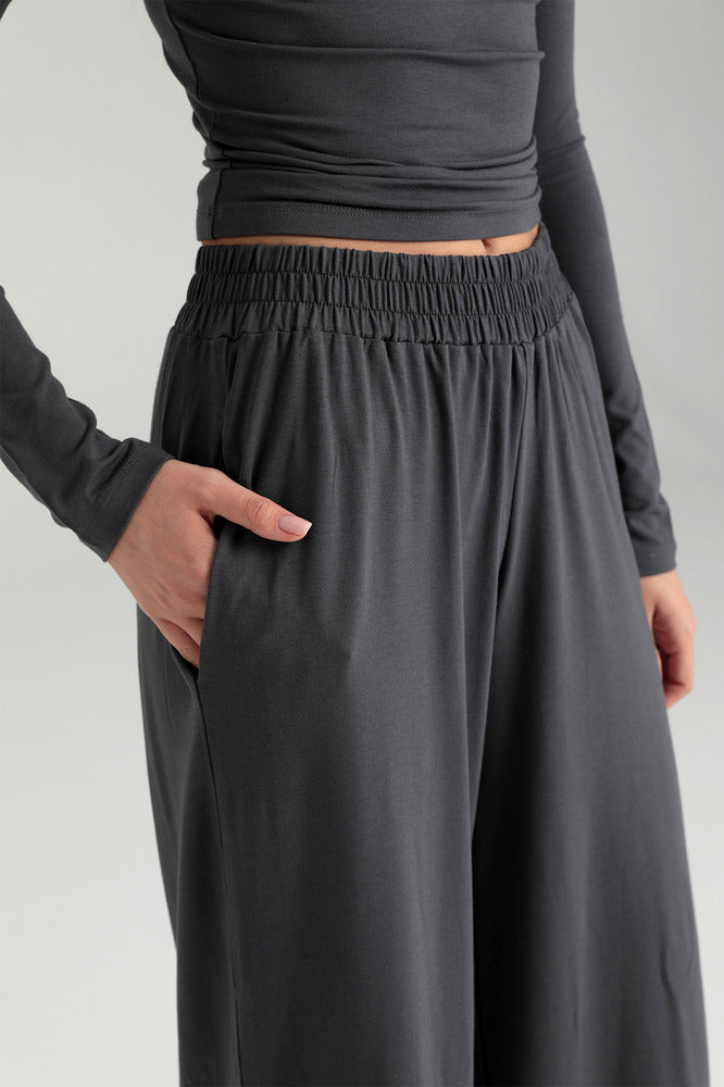 Ultra Soft Bol Pantolon Füme