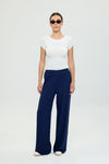 Ultra Soft Düz Kesim Bol Pantolon Lacivert