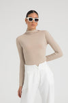 Soft Touch Yarım Boğazlı Bluz Bej