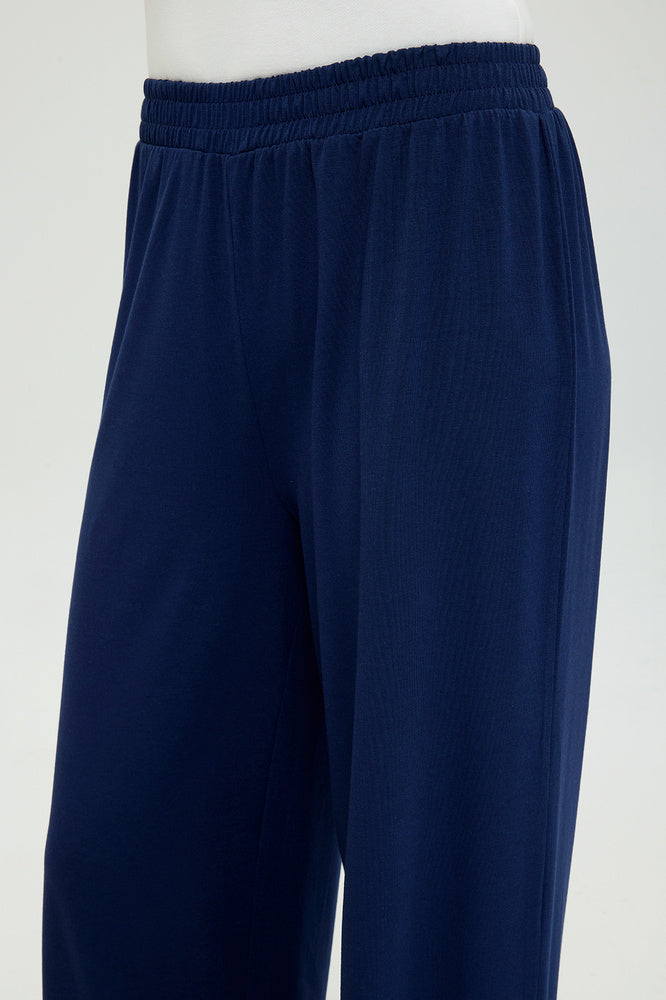 Ultra Soft Düz Kesim Bol Pantolon Lacivert