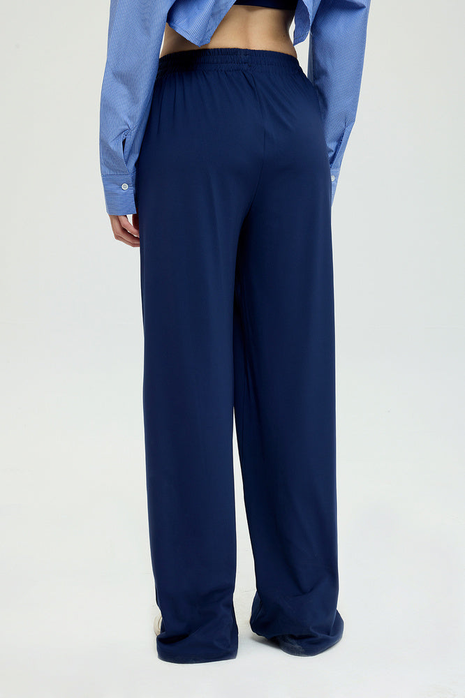 Soft Touch Düz Kesim Bol Pantolon Lacivert
