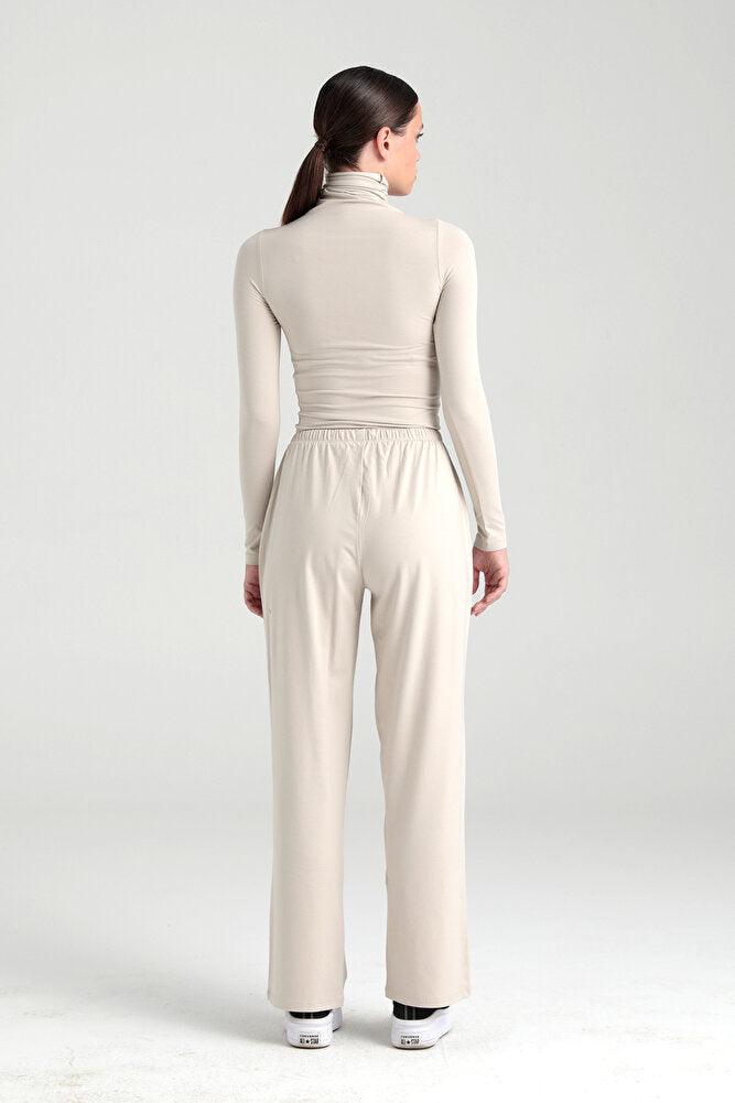 Ultra Soft Bağcıklı Pantolon Bej