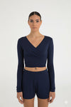 Ultra Soft Bağlama Detaylı Bluz Lacivert
