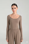 Ultra Soft Oval Yaka Bluz Vizon