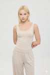 Ultra Soft Oval Yaka Kolsuz Bluz Bej