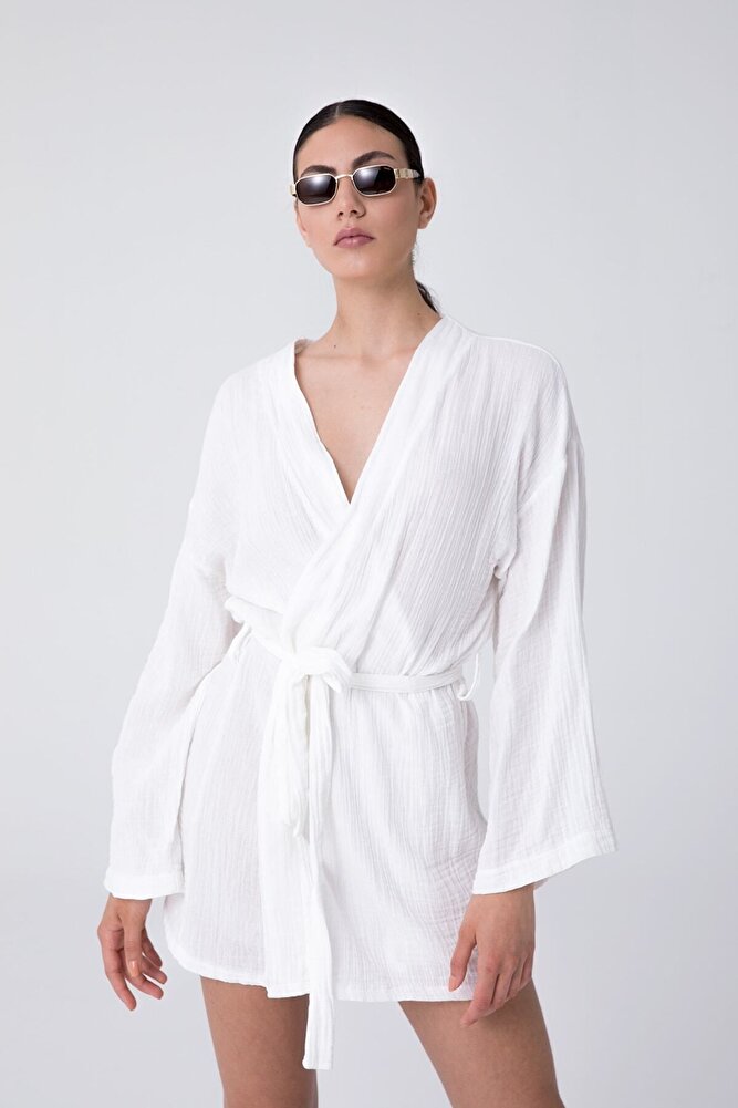 Müslin Kimono Beyaz