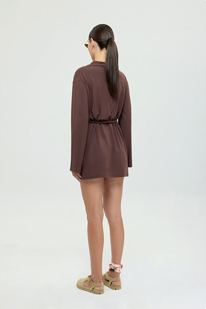 Ultra Soft Zoe Kimono Kahverengi