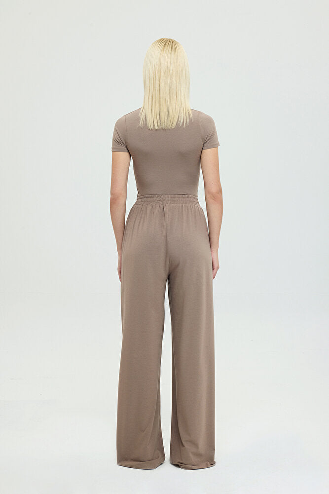 Ultra Soft Düz Kesim Bol Pantolon Vizon