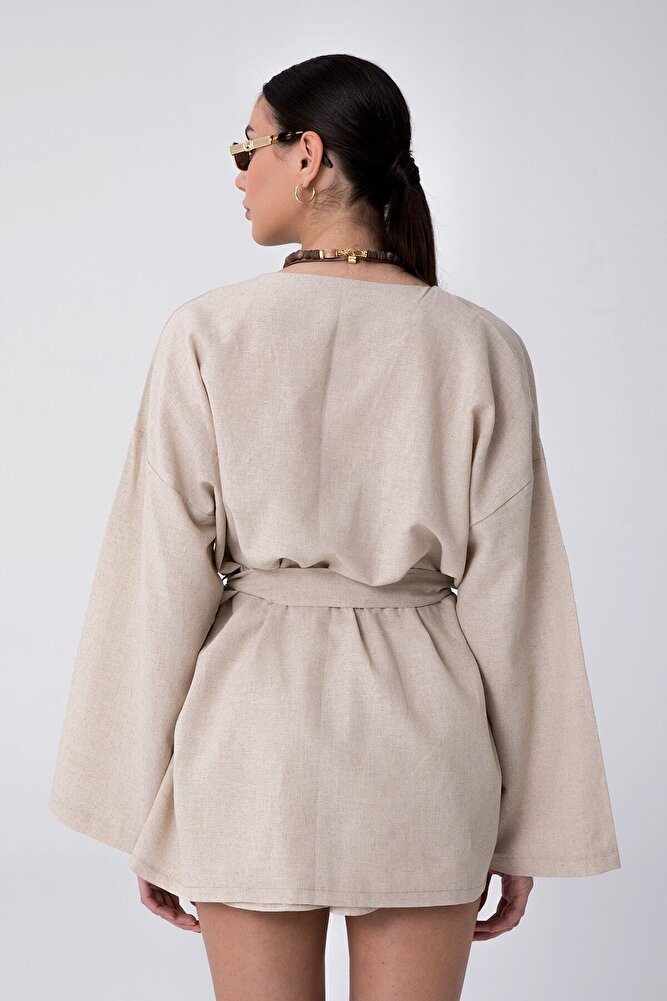 Maia Keten Kimono Bej