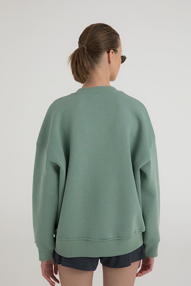 Oversize Sweatshirt Şardonlu Mint