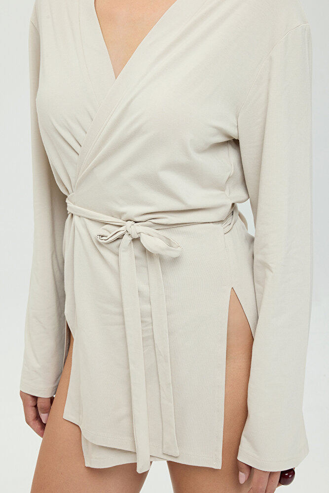 Ultra Soft Zoe Kimono Bej