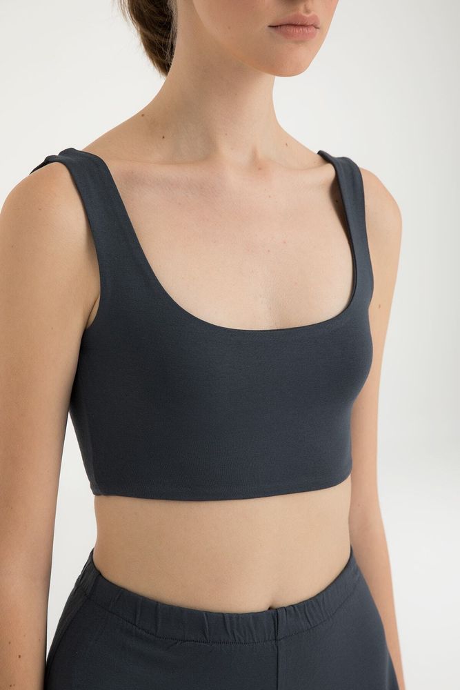 Ultra Soft Crop Top Füme