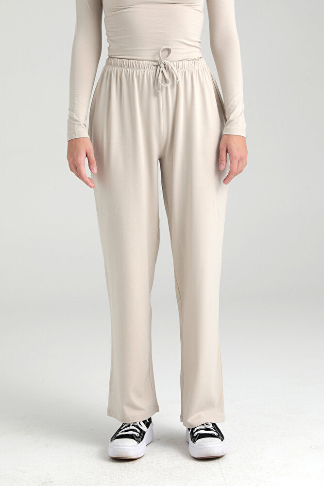 Ultra Soft Bağcıklı Pantolon Bej