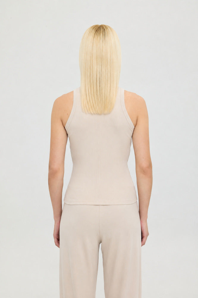 Soft Rib Tank Top Bej