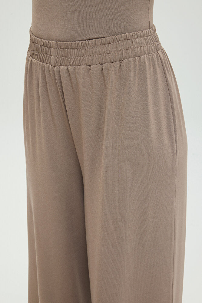 Ultra Soft Düz Kesim Bol Pantolon Vizon