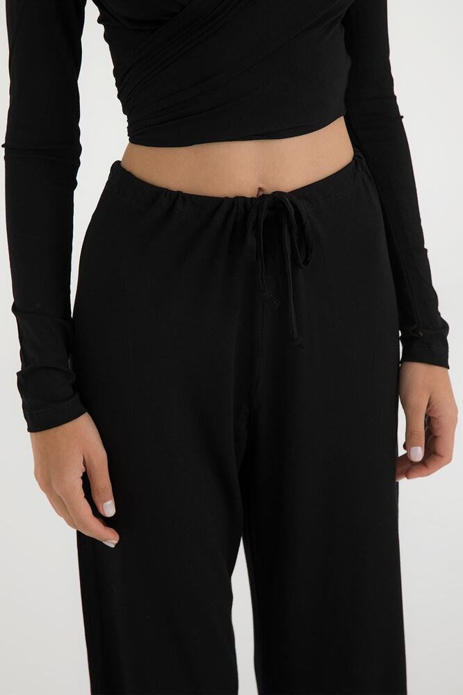 Ultra Soft Bağcıklı Pantolon Siyah