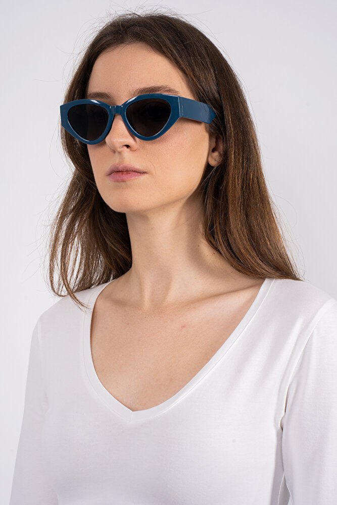 Cotton V Yaka Kısa Bluz Ekru