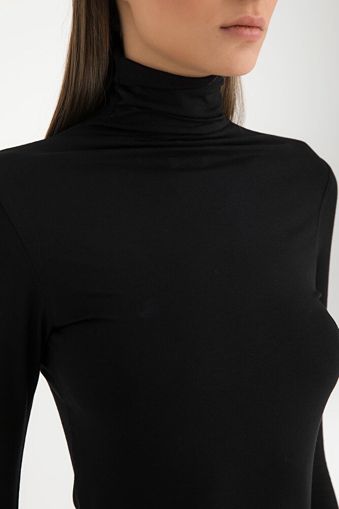 Ultra Soft Balıkçı Yaka Bluz Siyah