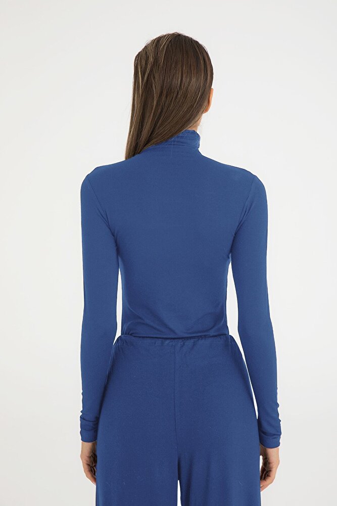 Ultra Soft Balıkçı Yaka Bluz İndigo