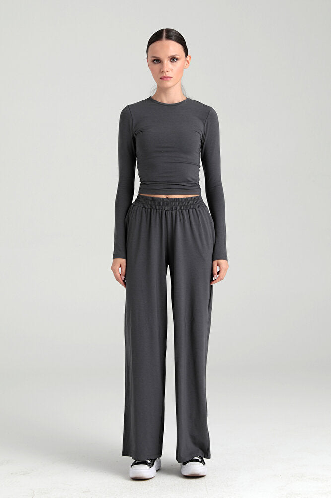 Ultra Soft Bol Pantolon Füme