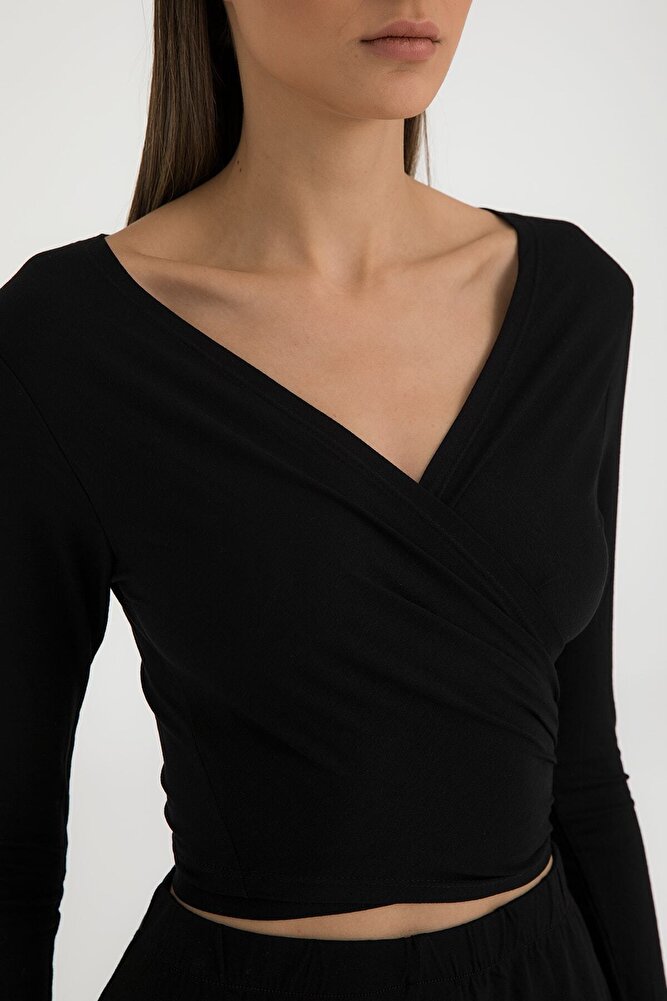 Ultra Soft Bağlamalı Bluz Siyah