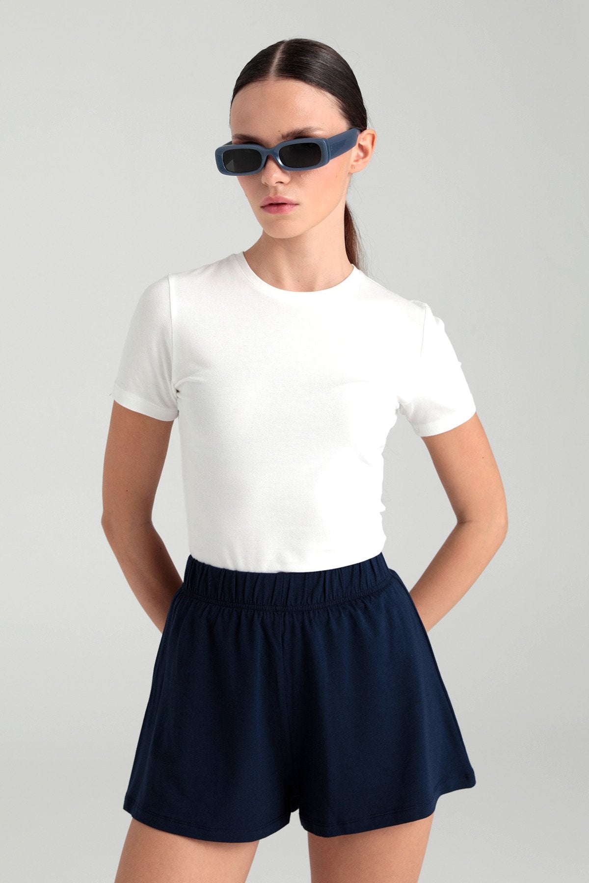 Ultra Soft Yuvarlak Yaka Kısa Kol Bluz Ekru