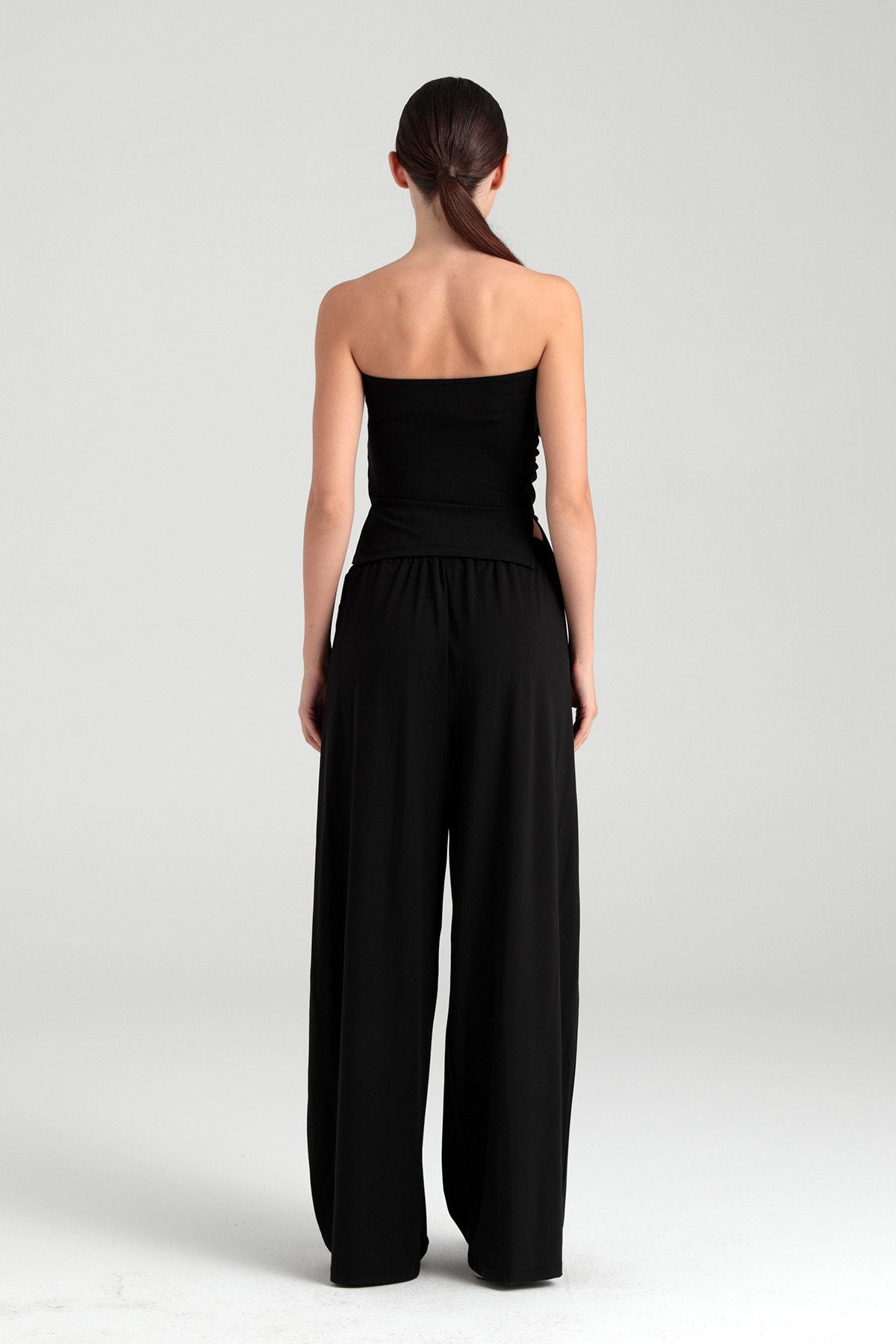 Soft Touch Piliseli Pantolon Siyah