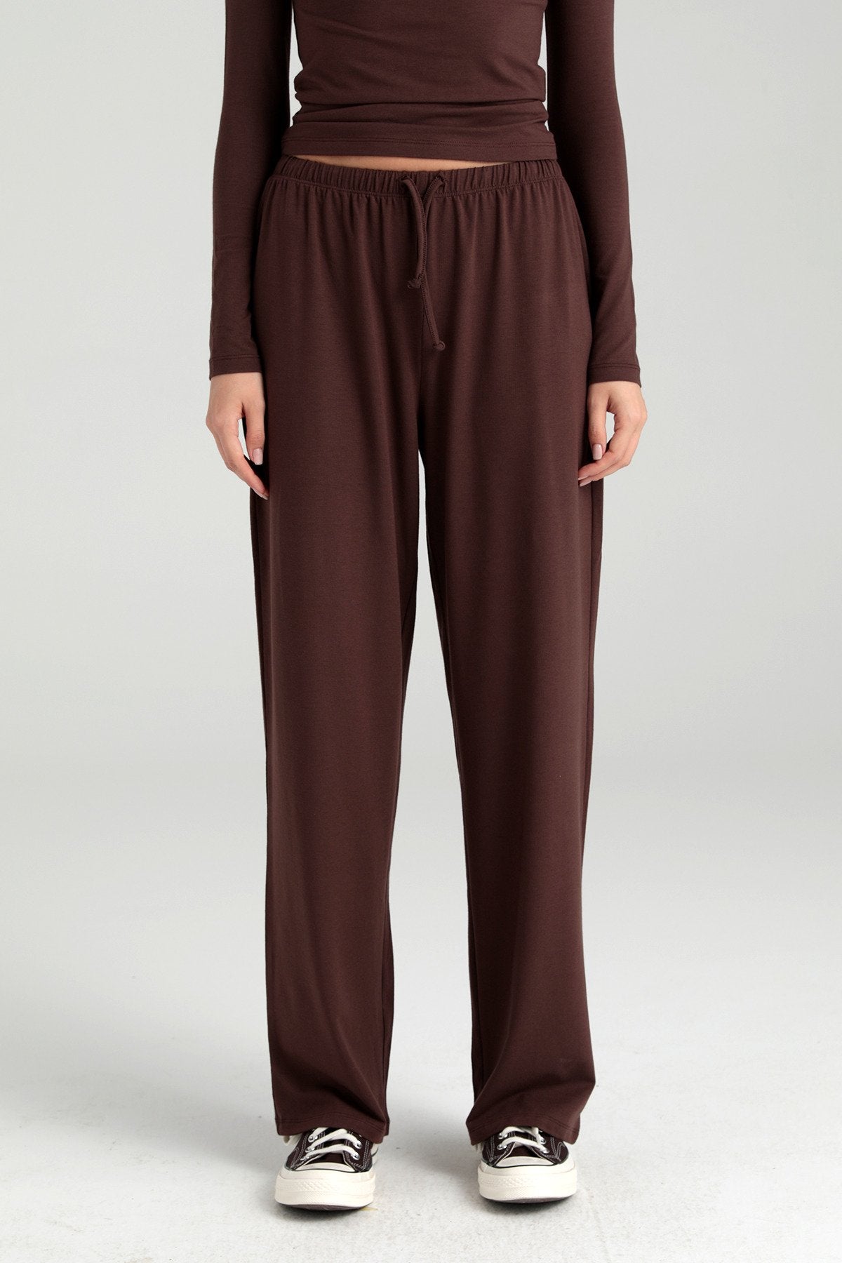 Ultra Soft Bağcıklı Pantolon Kahverengi