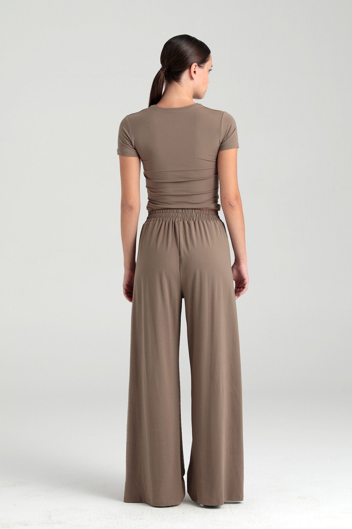 Soft Touch Piliseli Pantolon Vizon