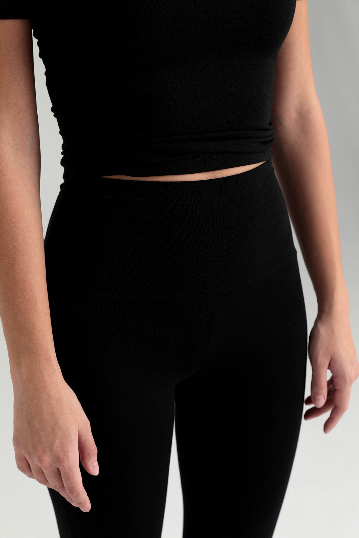 Ultra Soft Ispanyol Paça Pantolon Siyah