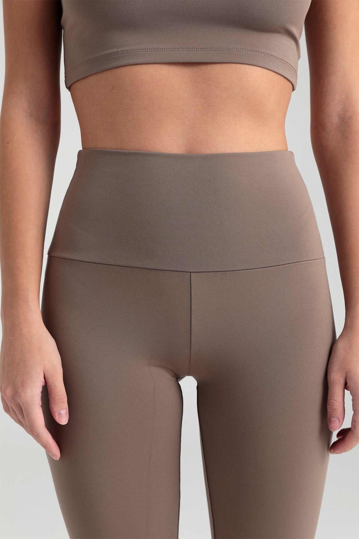 Soft Touch Yüksek Bel Ispanyol Paça Pantolon Vizon