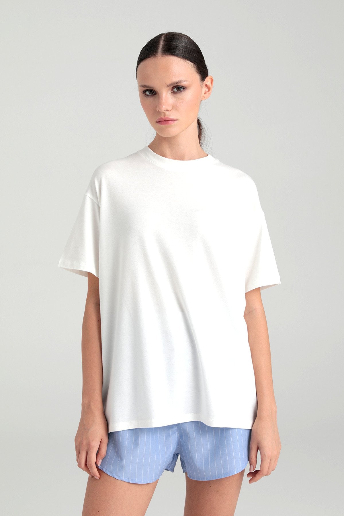 Ultra Soft Kısa Kollu T-shirt Ekru