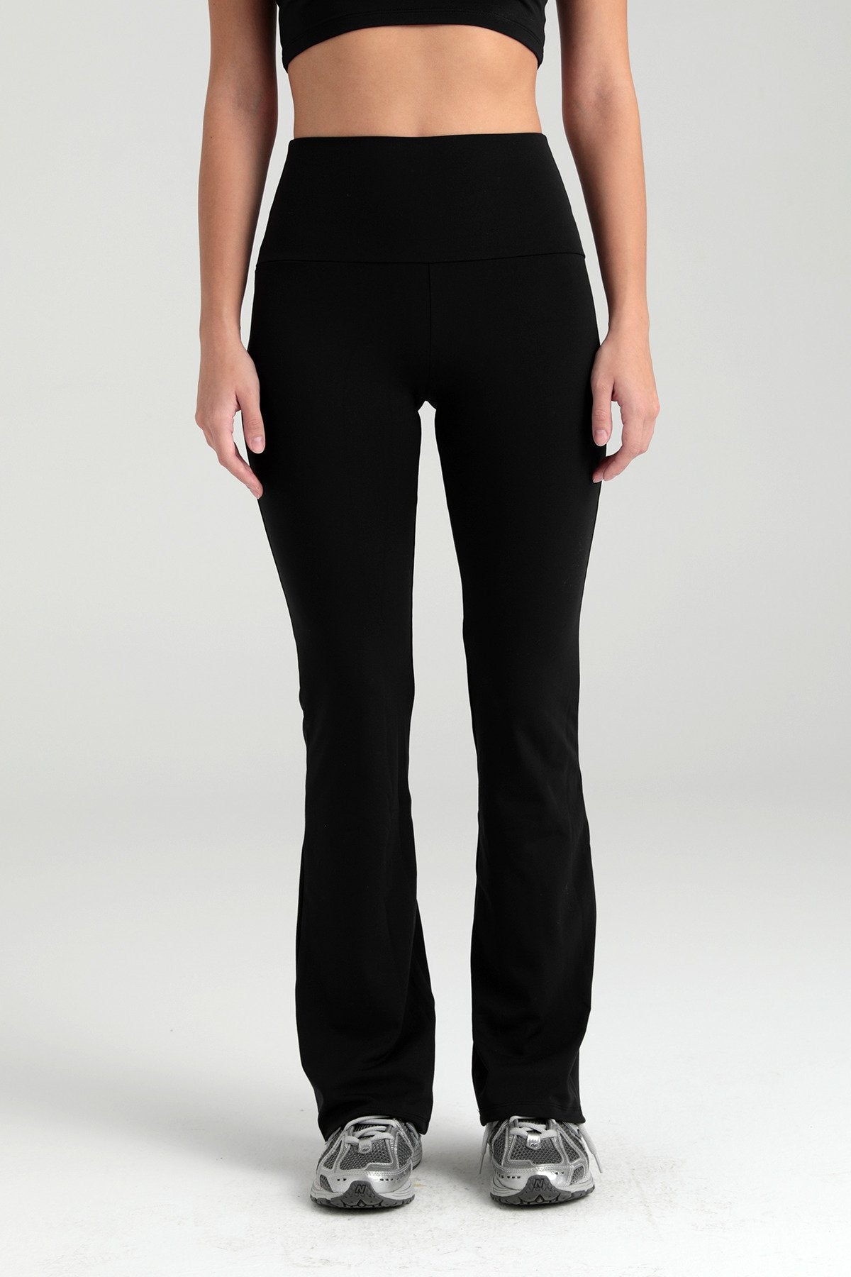 Comfort Yüksek Bel Ispanyol Paça Tayt Siyah