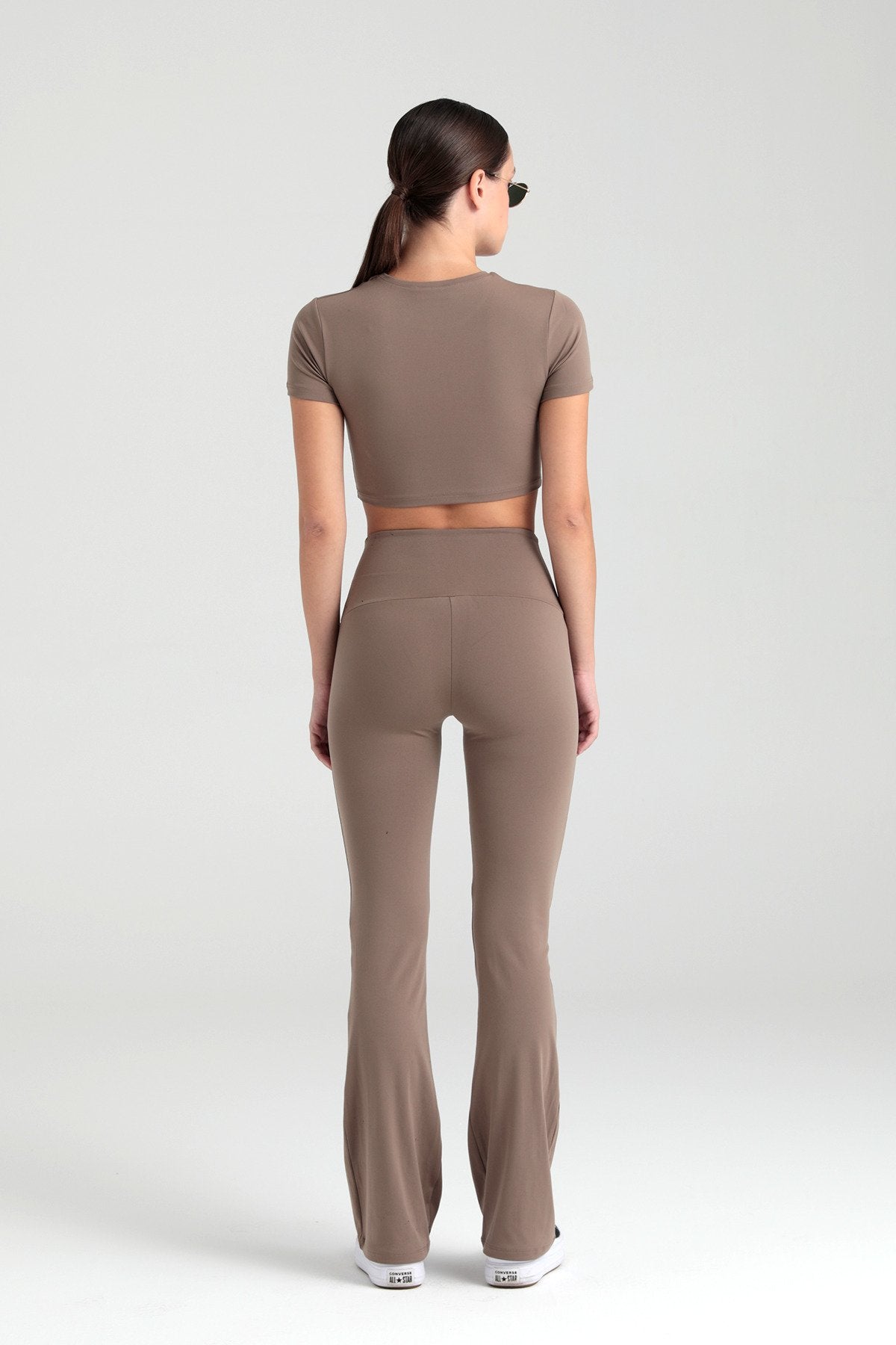 Comfort Yüksek Bel Ispanyol Paça Tayt Vizon