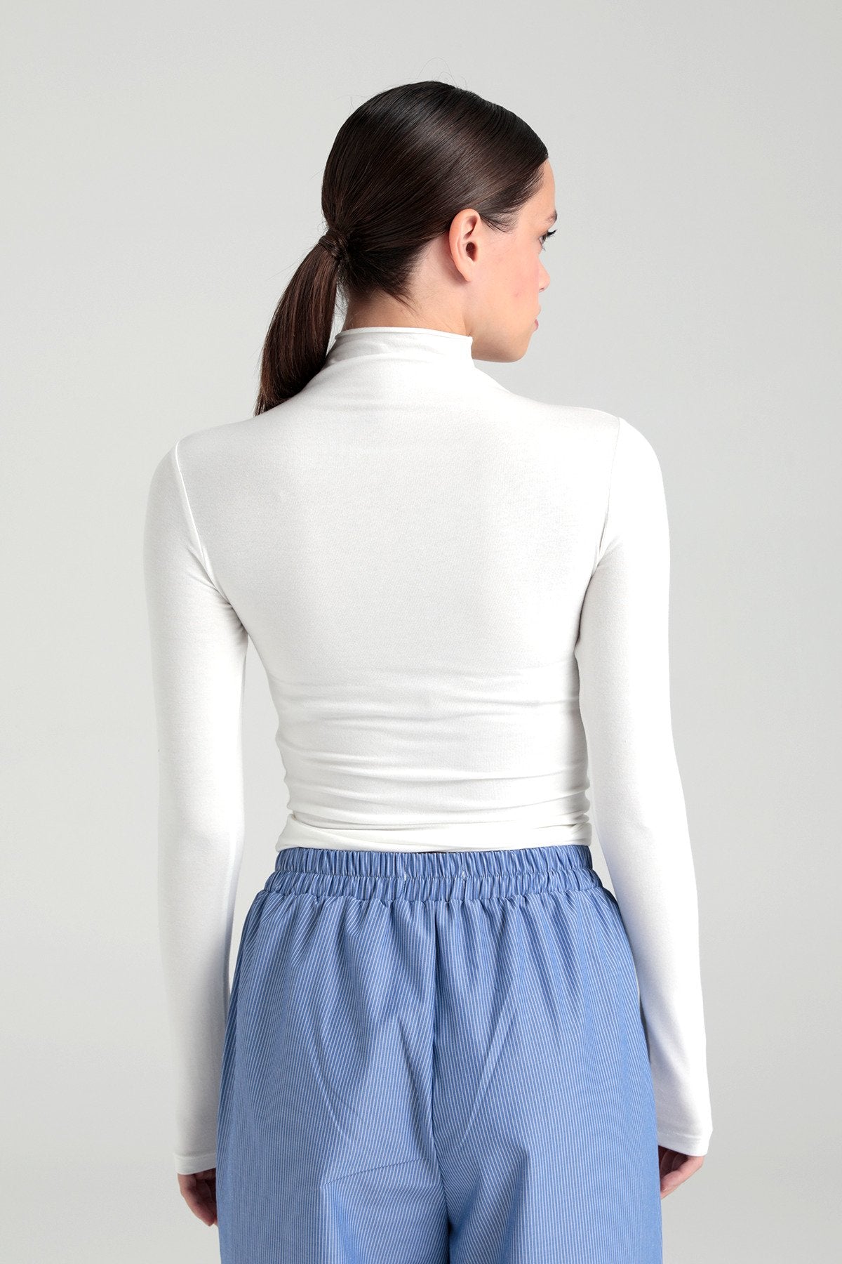 Ultra Soft Yarım Balıkçı Yaka Bluz Ekru