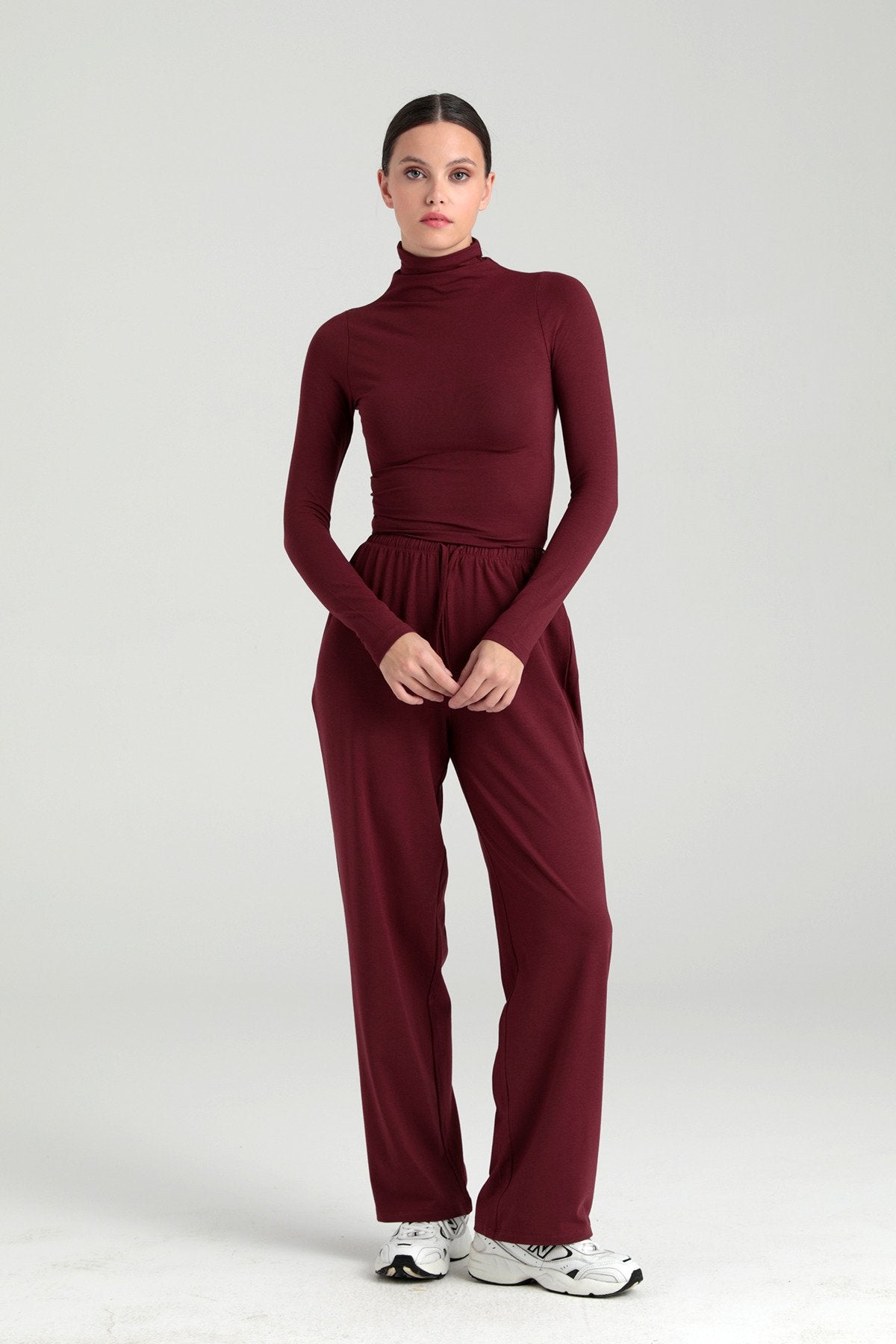 Ultra Soft Bağcıklı Pantolon Bordo