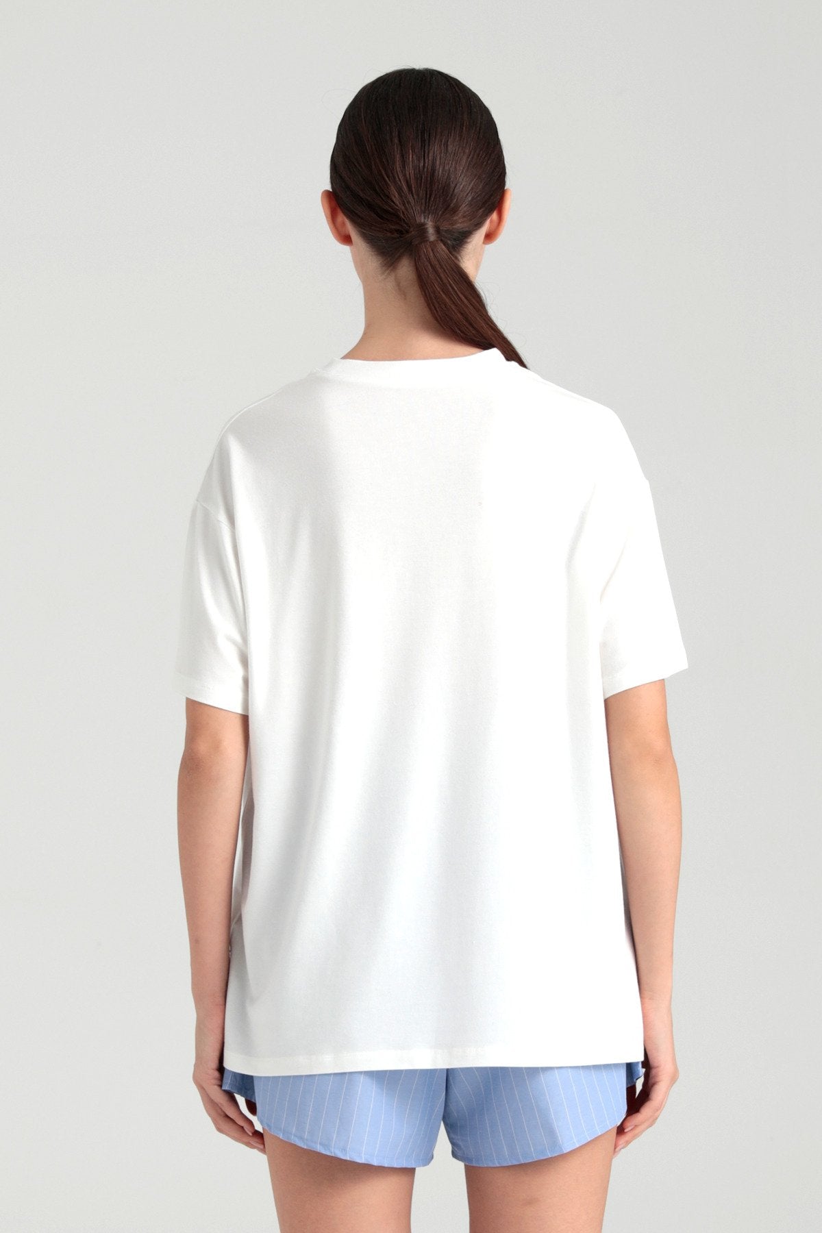 Ultra Soft Kısa Kollu T-shirt Ekru