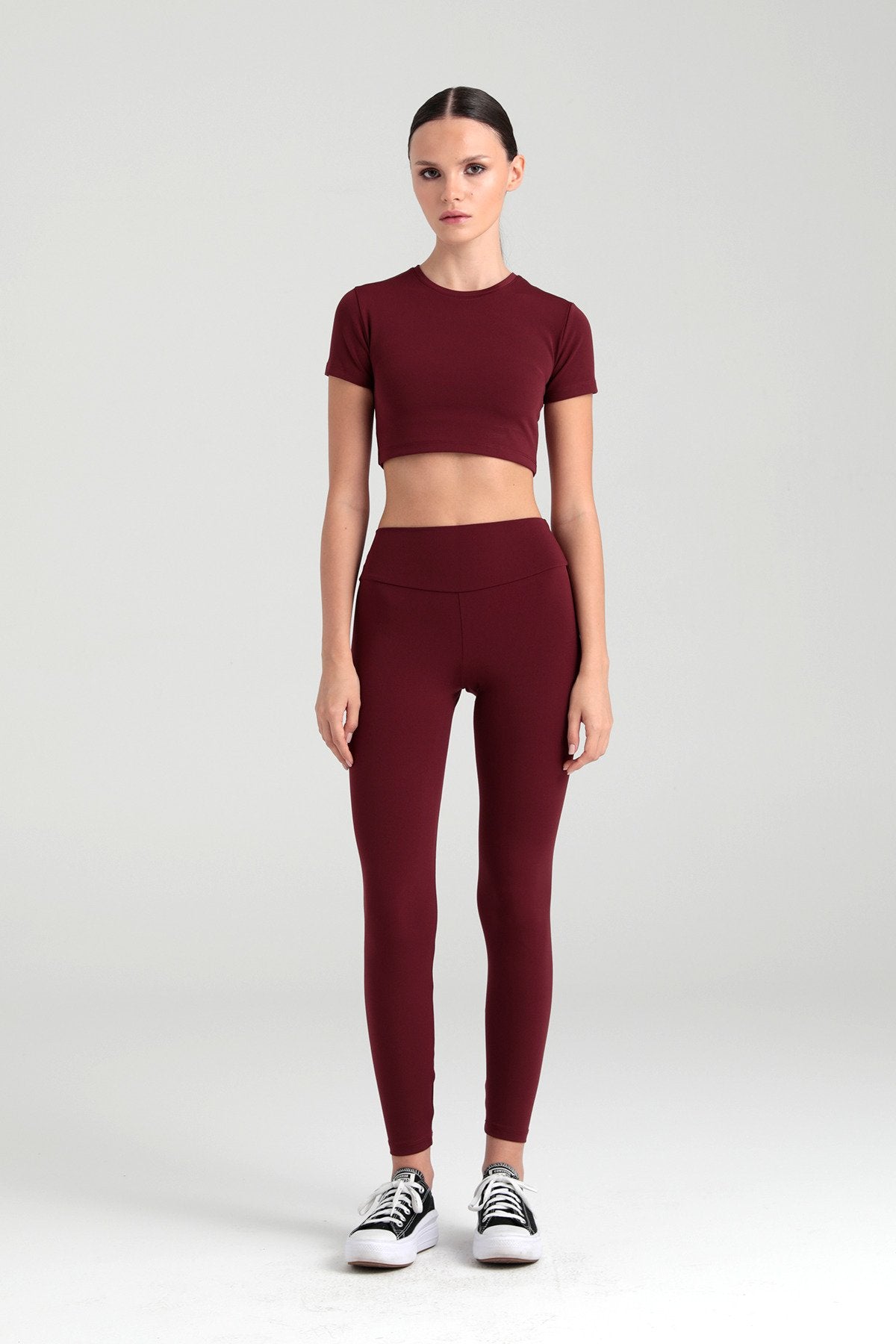 Comfort Yüksek Bel Tayt Bordo