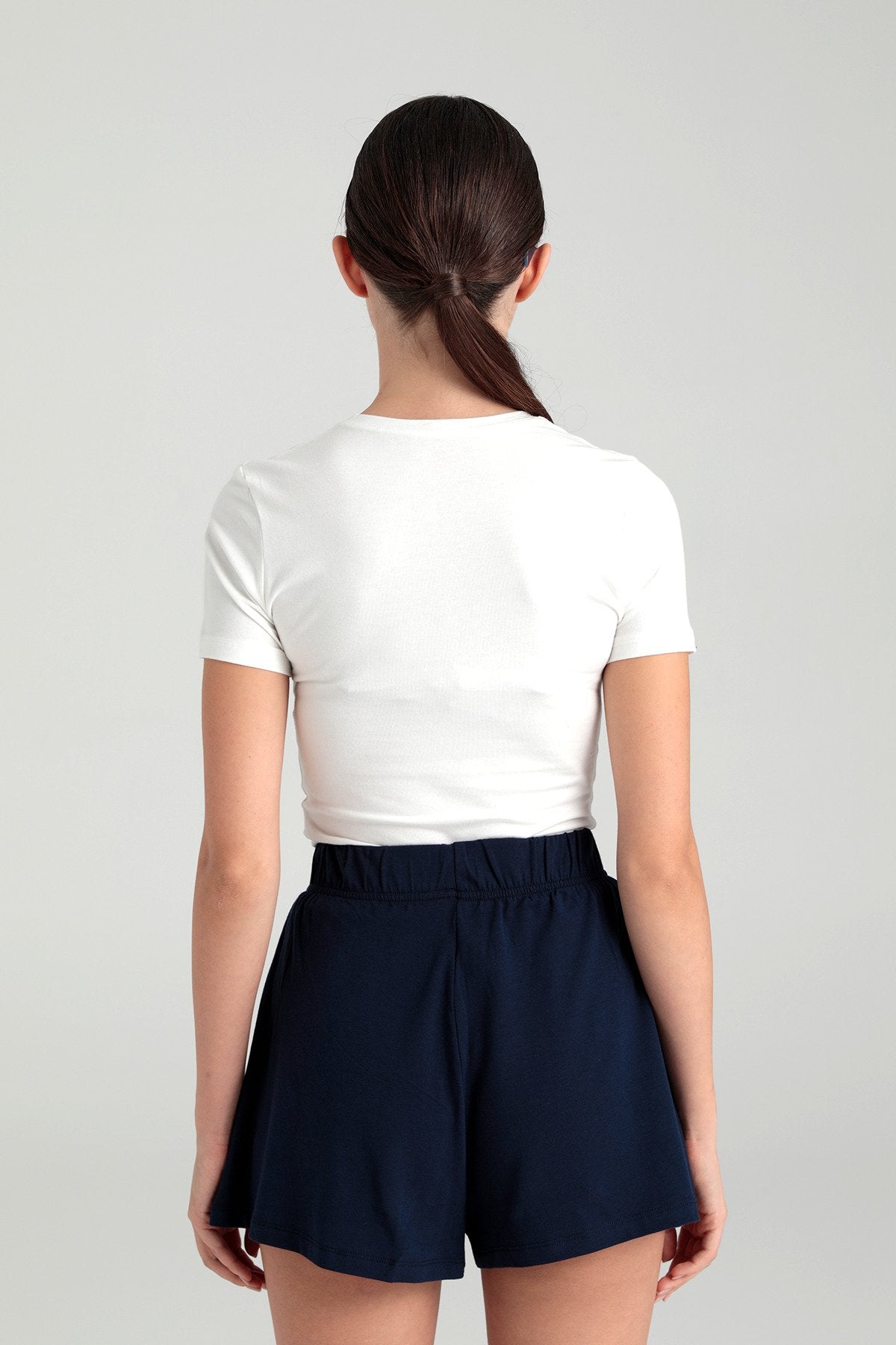 Ultra Soft Yuvarlak Yaka Kısa Kol Bluz Ekru