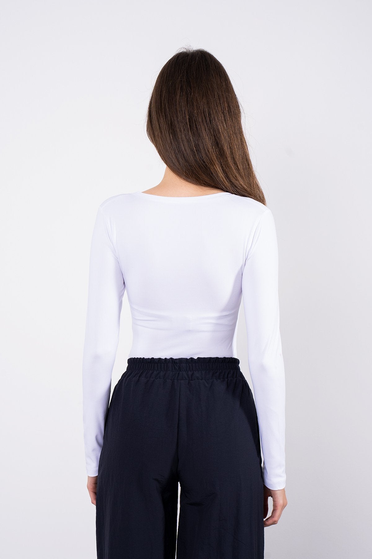 Soft Touch V Yaka Bluz Beyaz