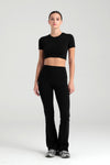 Comfort Yüksek Bel Ispanyol Paça Tayt Siyah