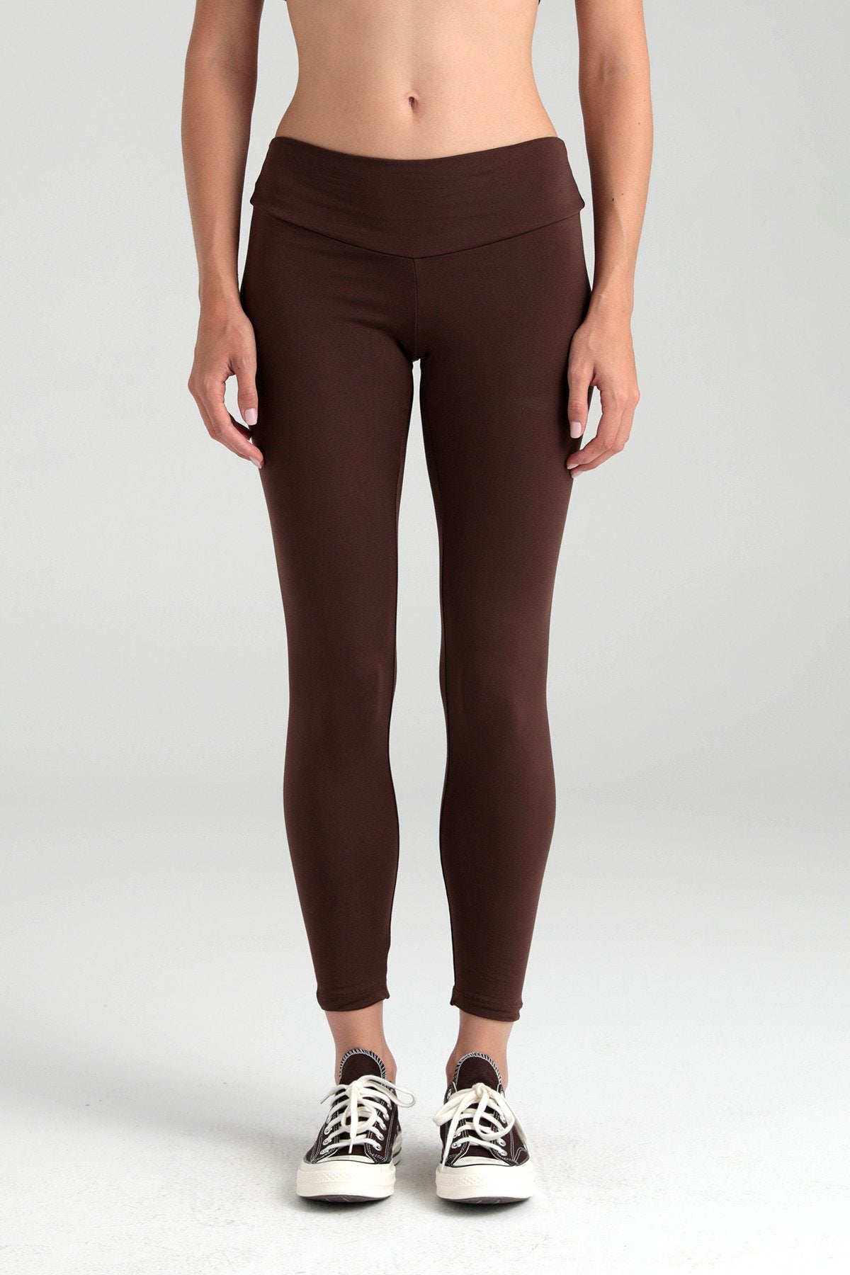 Comfort Yüksek Bel Tayt Kahverengi